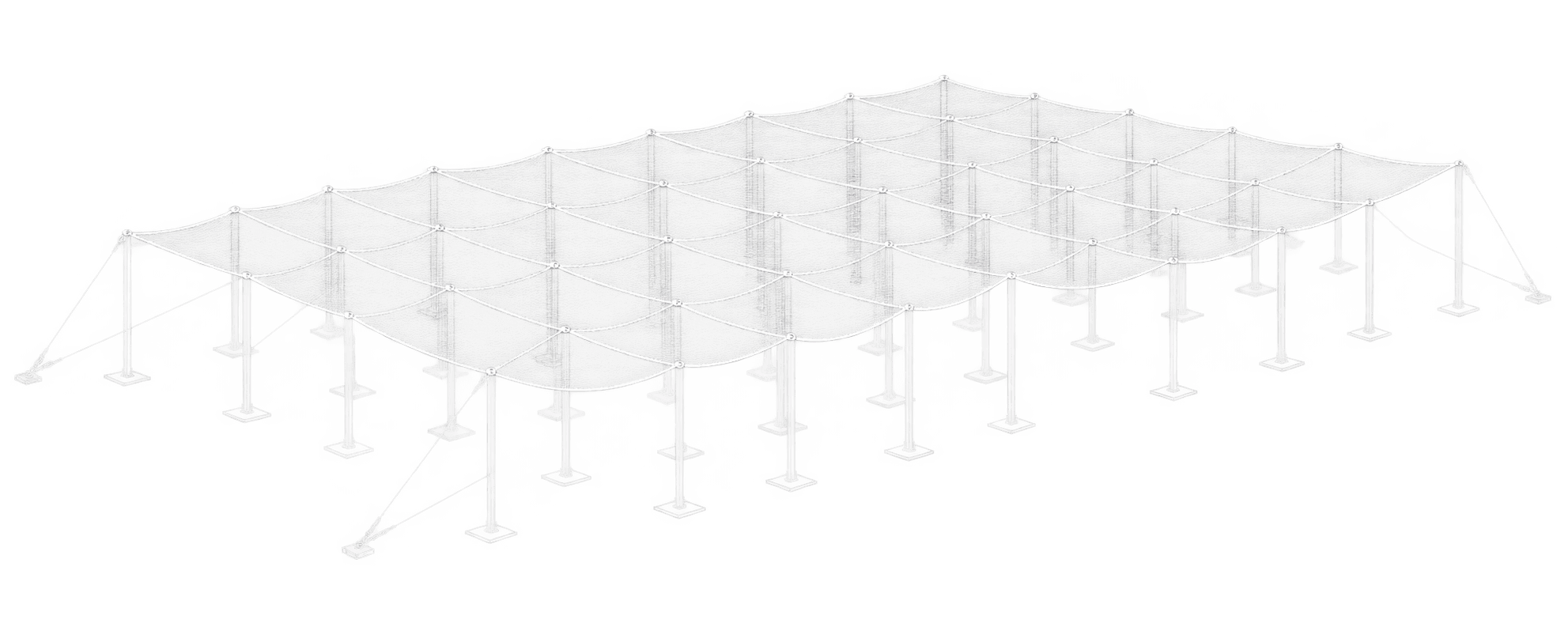 Technical render of a PEO canopy system structure